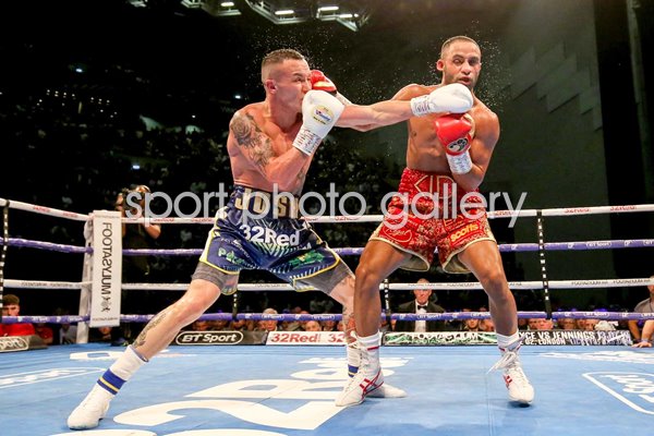 Josh Warrington punches Kid Galahad World Featherweight Boxing 2019