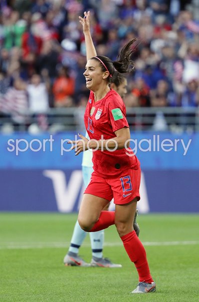 Alex Morgan USA scores v Thailand Reims World Cup 2019