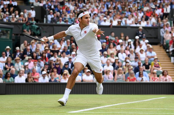Roger Federer Switzerland Forehand Wimbledon 2019