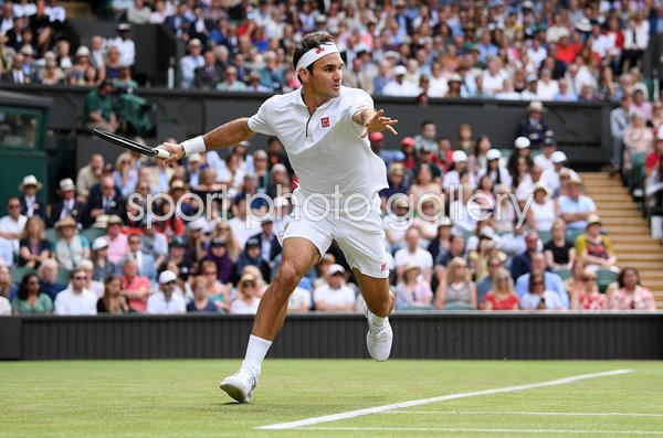Roger Federer Switzerland Forehand Wimbledon 2019