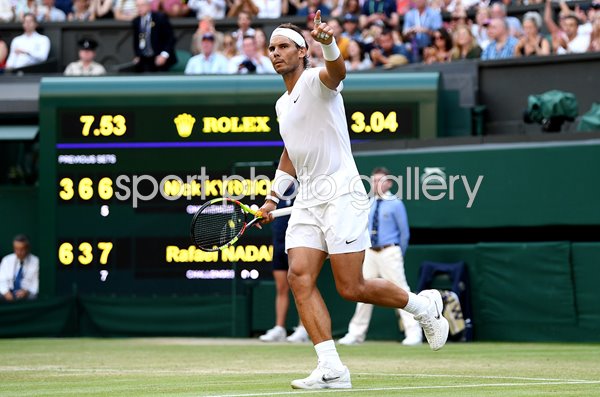 Rafael Nadal Spain wins v Nick Kyrgios Wimbledon 2019
