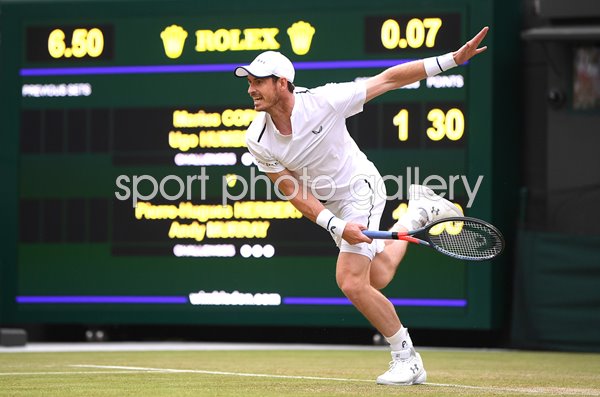  Andy Murray Great Britain serves Wimbledon 2019