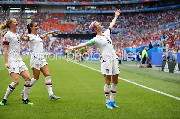 Megan Rapinoe USA celebrates v Netherlands World Cup Final 2019