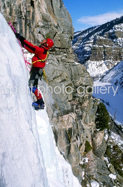 Ice Climbing Glenwood Falls Colorado 1991