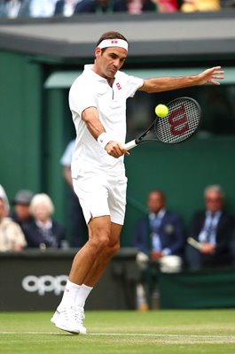 Roger Federer Switzerland v Matteo Berrettini Italy Wimbledon 2019