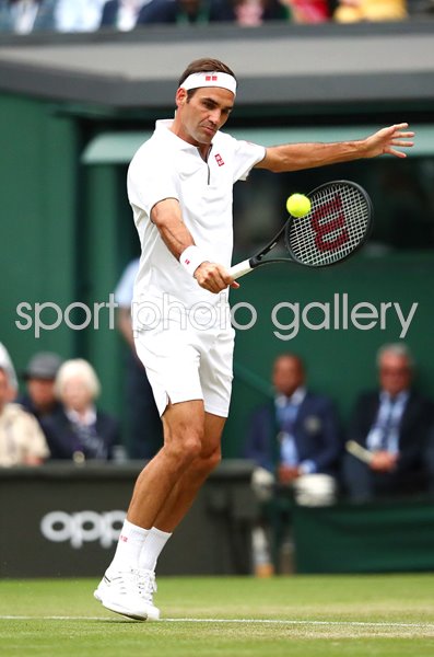 Roger Federer Switzerland v Matteo Berrettini Italy Wimbledon 2019