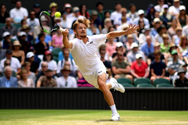 David Goffin Belgium v Novak Djokovic Wimbledon 2019
