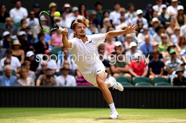 David Goffin Belgium v Novak Djokovic Wimbledon 2019