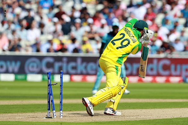 Peter Handscomb Australia bowled by Chris Woakes World Cup 2019 