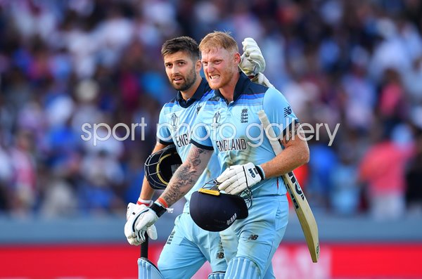 Ben Stokes & Mark Wood England Level Scores World Cup Final 2019