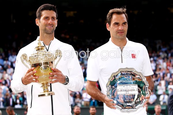 Champion Novak Djokovic & Runner Up Roger Federer Wimbledon 2019