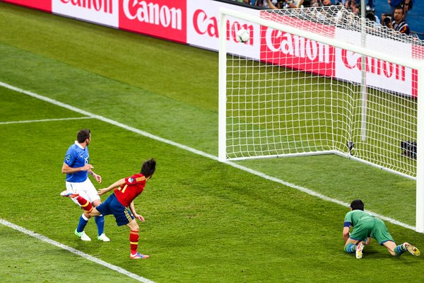 David Silva scores Spain v Italy EURO 2012 Final