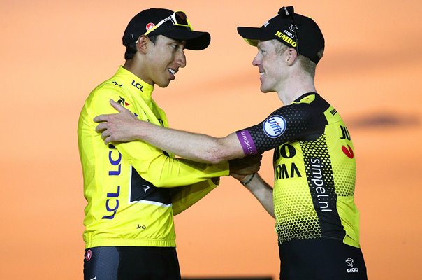 Egan Bernal & Steven Kruijswijk Paris Podium Tour 2019