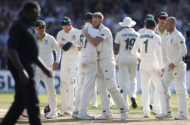 Ben Stokes and Nathan Lyon England v Australia Leeds Ashes 2019