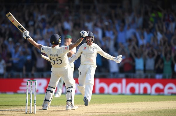 Ben Stokes and Jack Leach England v Australia Headingley Ashes 2019