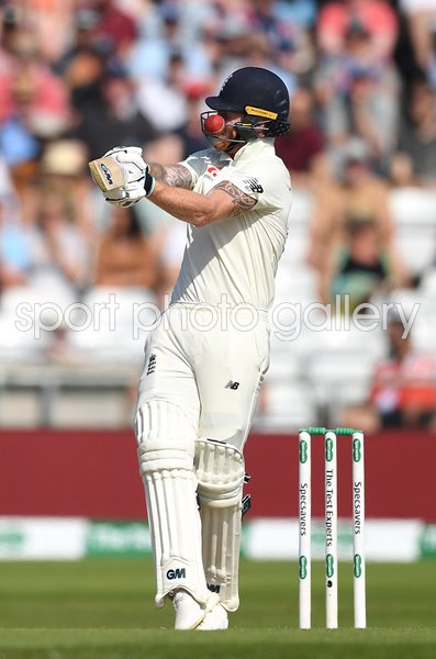 Ben Stokes England Struck on Helmet by Josh Hazlewood Leeds Ashes 2019