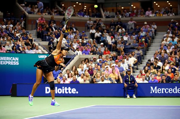 Naomi Osaka Japan serves US Open 2019