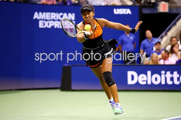 Naomi Osaka Japan stretch forehand US Open 2019