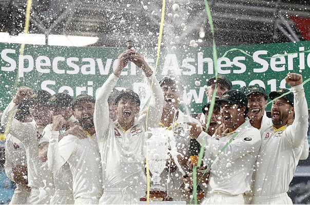 Tim Paine Australia lifts Ashes Urn Oval 2019