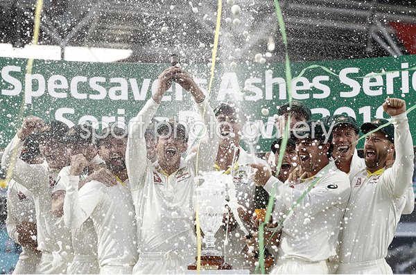 Tim Paine Australia lifts Ashes Urn Oval 2019