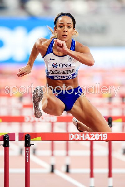 Katarina Johnson-Thompson Heptathlon Hurdles Doha 2019