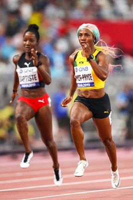 Shelly-Ann Fraser-Pryce Jamaica 100m Winner World Athletics 2019