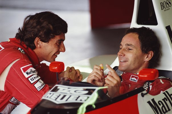 Ayrton Senna & Gerhard Berger McLaren drivers Imola 1990
