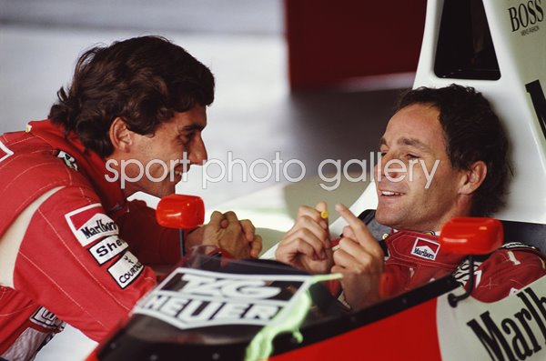 Ayrton Senna & Gerhard Berger McLaren drivers Imola 1990