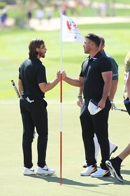 Brooks Koepka USA & Tommy Fleetwood England Abu Dhabi 2020