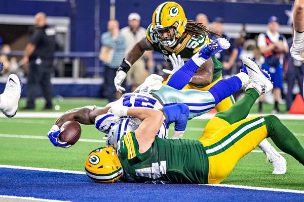 Ezekiel Elliot Dallas Cowboys Touchdown v Dean Lowry Green Bay 2019