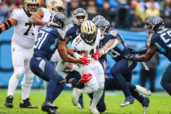 Alvin Kamara New Orleans Saints v Tennessee Titans Nashville 2019