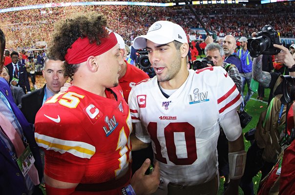 Patrick Mahomes Kansas City & Jimmy Garappolo 49ers Super Bowl 2020