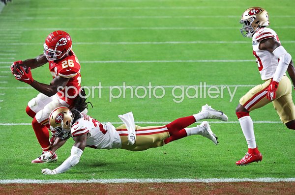 Damien Williams Kansas City Chiefs Touchdown dive Super Bowl Miami 2020