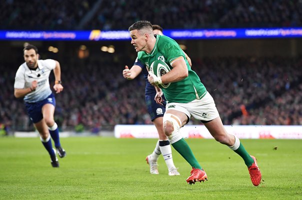 Johnny Sexton Ireland  try v Scotland Six Nations Dublin 2020