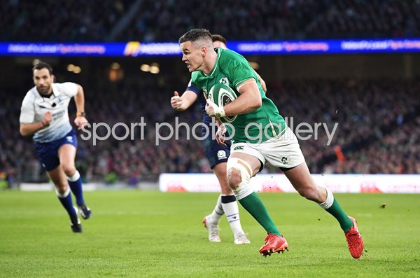 Johnny Sexton Ireland  try v Scotland Six Nations Dublin 2020