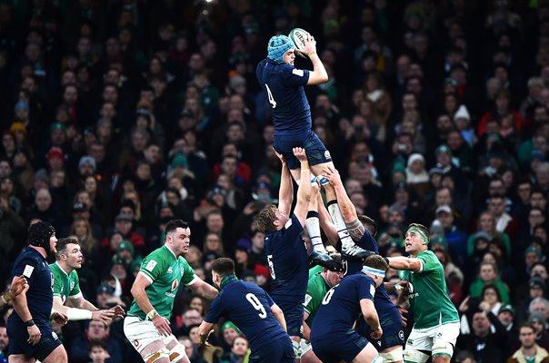 Scott Cummings Scotland lineout Ireland v Scotland Six Nations 2020