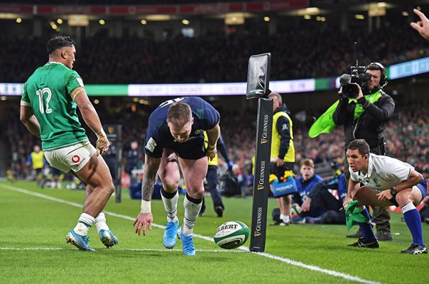 Stuart Hogg Scotland drop missed try v Ireland Six Nations Dublin 2020