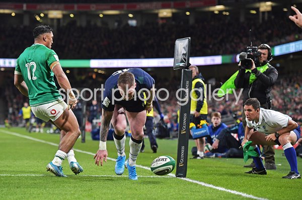 Stuart Hogg Scotland drop missed try v Ireland Six Nations Dublin 2020