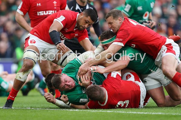 Tadhg Furlong Ireland scores v Wales Dublin Six Nations 2020