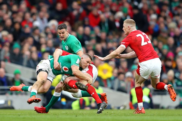 Andrew Conway Ireland v Ken Owens Wales Dublin 6 Nations 2020