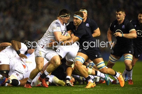 Tom Curry England v Jamie Ritchie Scotland Murrayfield 6 Nations 2020