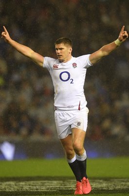 Owen Farrell England celebrates win v Scotland 6 Nations 2020