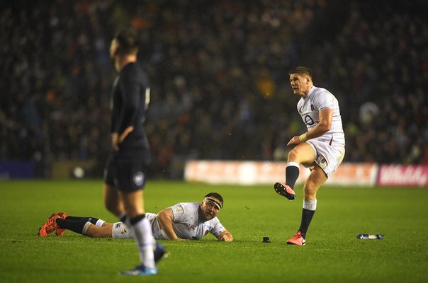 Owen Farrell & Jamie George England penalty v Scotland 6 Nations 2020