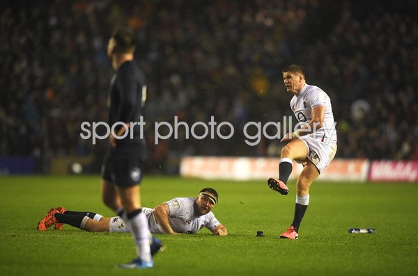 Owen Farrell & Jamie George England penalty v Scotland 6 Nations 2020
