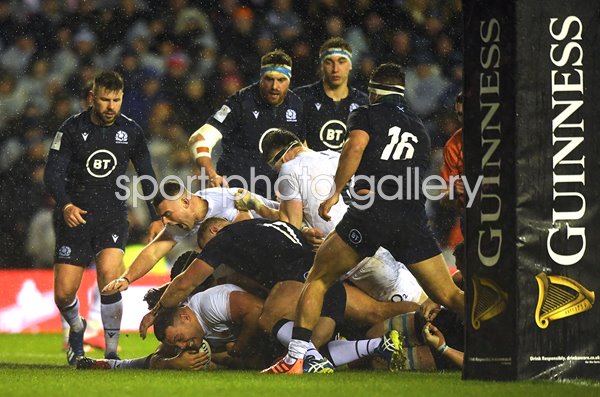 Ellis Genge England scores v Scotland Murrayfield Six Nations 2020
