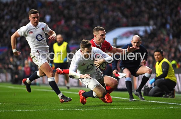 Elliot Daly England scores v Wales Twickenham Six Nations 2020