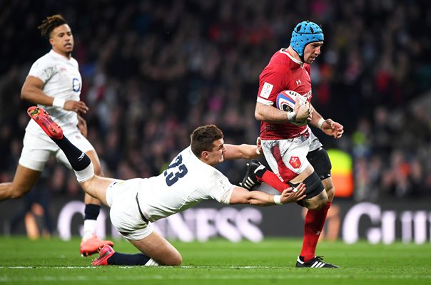 Justin Tipuric Wales scores v England Twickenham 6 Nations 2020