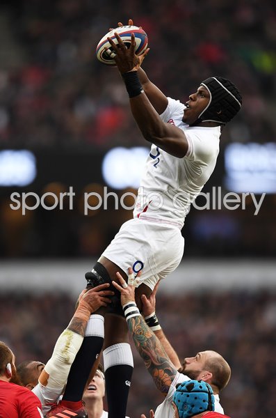 Maro Itoje England Line Out v Wales Six Nations 2020