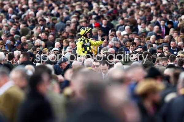 Nico de Boinville celebrates Novices Hurdle win Cheltenham 2020