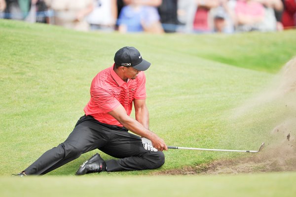 Tiger Woods bunker trouble Lytham 2012
